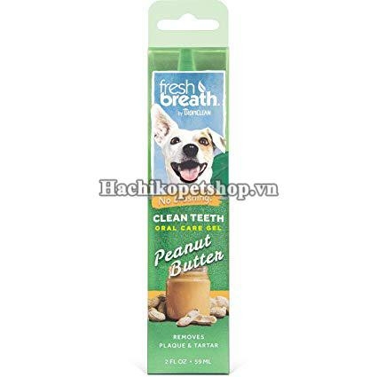 Tropiclean Fresh Breath Clean Teeth Oral Care Gel làm sạch răng miệng cho Chó 59ml
