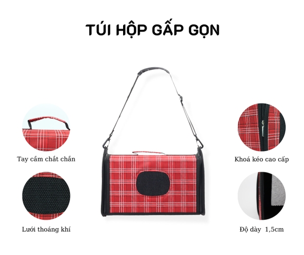 Túi xách vận chuyển chó mèo cao cấp L (40*22*30)
