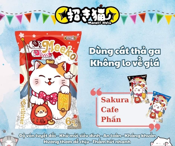 Cát vệ sinh cho mèo Genki - Meeko Cat Litter Nhật bản 6 lít