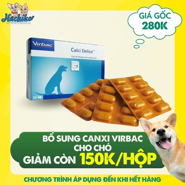 Viên bổ sung canxi & khoáng chất Virbac Calci Delice cho Chó