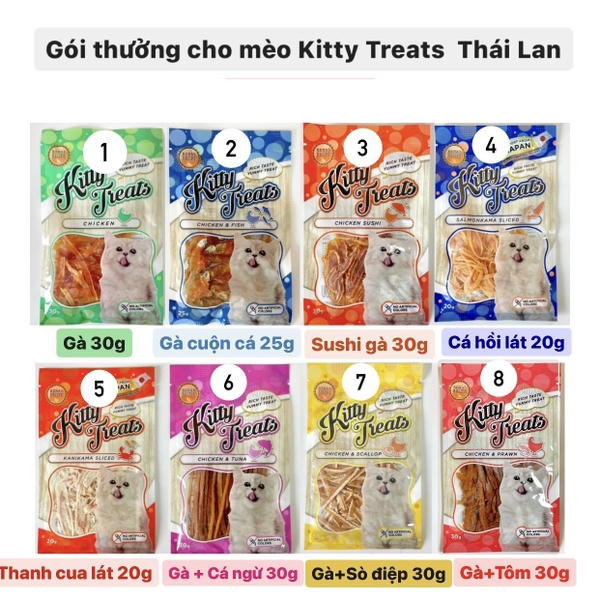 Snack thưởng cho mèo Kitty Streats Thái Lan - 20/25/30gr