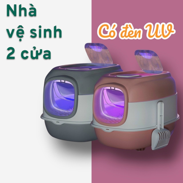 Dia Nhà vệ sinh 2 cửa kèm đèn UV 38*53*38