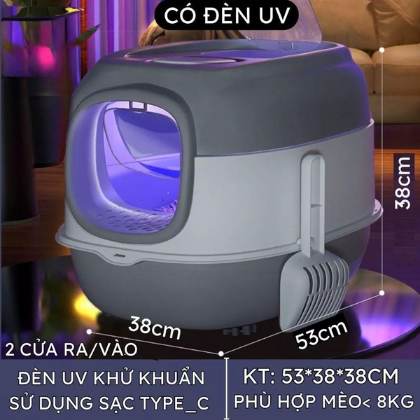 Dia Nhà vệ sinh 2 cửa kèm đèn UV 38*53*38