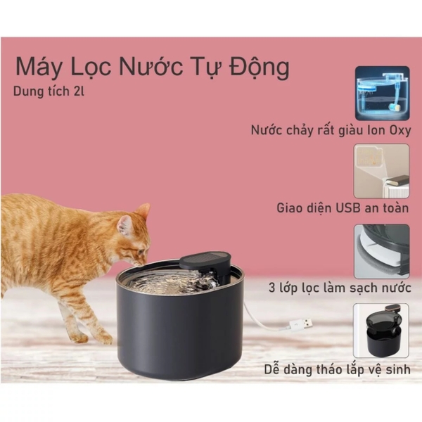 Máy lọc nước cho Mèo Pet Water Dispenser dung tích 2L