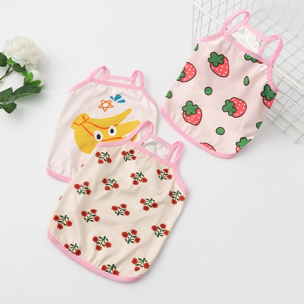 Áo dây họa tiết hè 4 size S/M/L/XL cho Chó Mèo