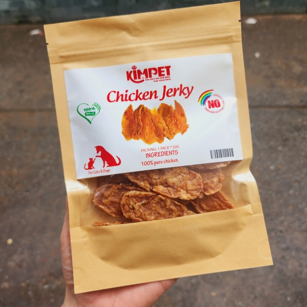 Kim Pet Chicken Jerky - Snack thưởng ức gà sấy khô cho chó nhỏ
