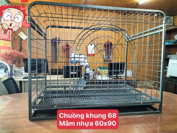 SLC Chuồng chó khung cạnh tròn cửa tròn 68 L (94x64x75)