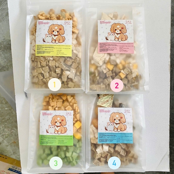 Thức ăn đông khô cho chó mèo - Viên mix vị 150gr/ 460gr