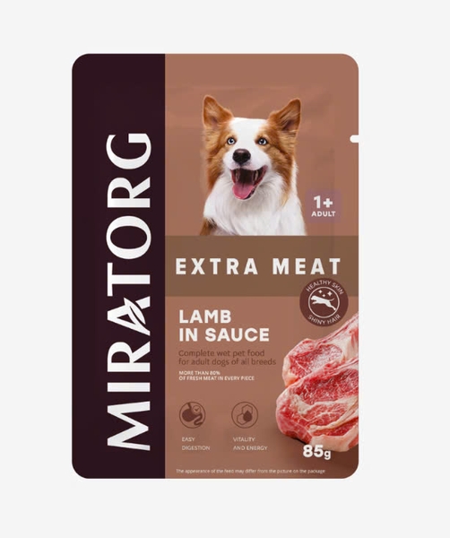 Pate xốt cho chó trưởng thành Miratorg Extra Meat - Thịt cừu 85gr