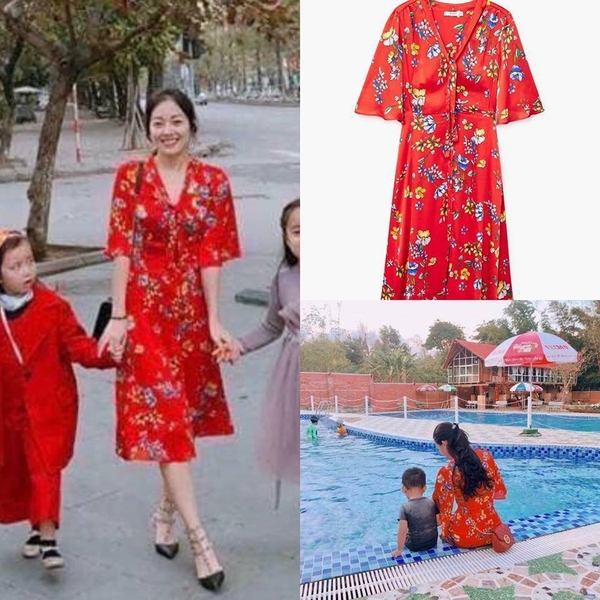 Váy lụa hoa Mango Auth new tag có sẵn 11045027