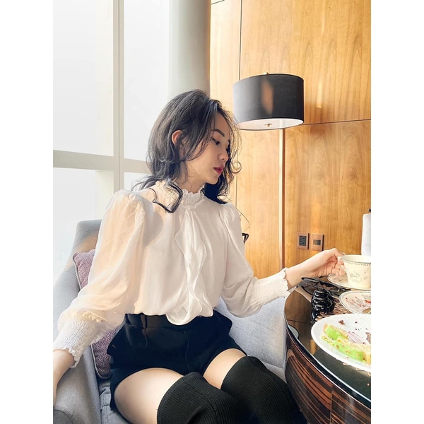 Áo kiểu cổ chun Zara Auth new tag có sẵn 8540/738 8540738