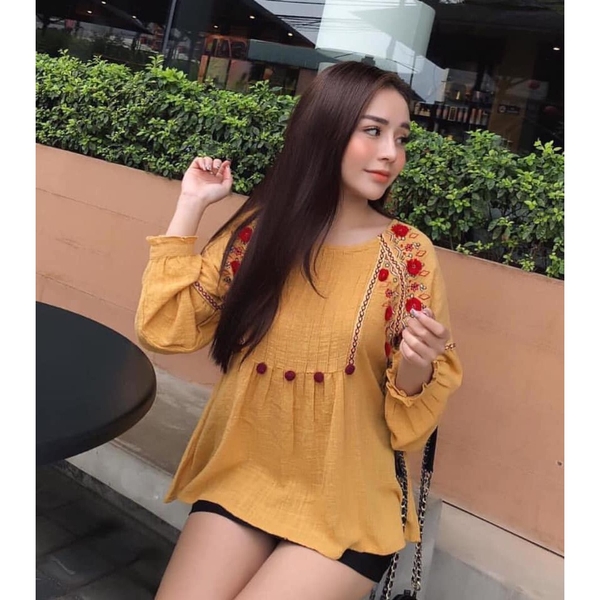 Áo blouse thêu họa tiết Zara Auth có sẵn 9061/601 9061601