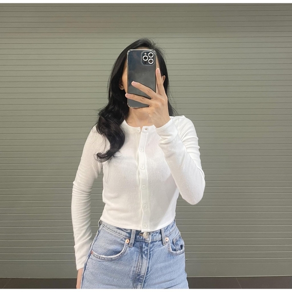 Áo Cardigan dáng ngắn mặt bông mịn form nhỏ H&M Auth New tag có sẵn 0917888