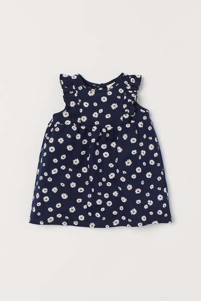 Váy cánh tiên họa tiết Daisy H&M Auth New Tag có sẵn 0928133004 Flounce-trimmed jersey dress