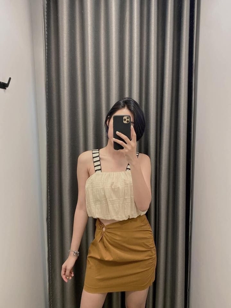 Áo hai dây bản to thân bồng Zara Auth New Tag có sẵn 3564/079 3564079