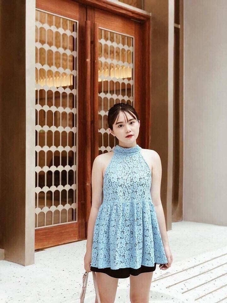 Áo cổ yếm ren dáng babydoll Zara Auth New Tag có sẵn 4786/077 4786077
