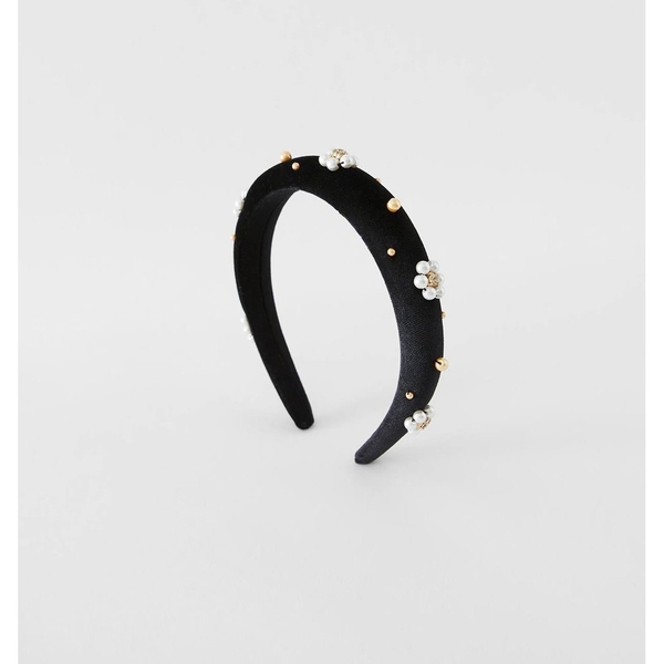 Băng đô nhung đính chi tiết hoa Zara Auth new tag có sẵn 4319/741 4319741