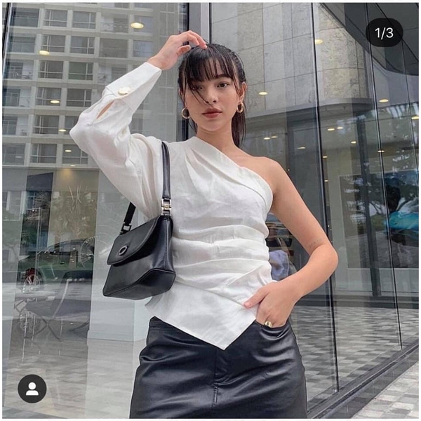 Áo lệch vai trắng Zara Auth new tag có sẵn 7563/051 7563051