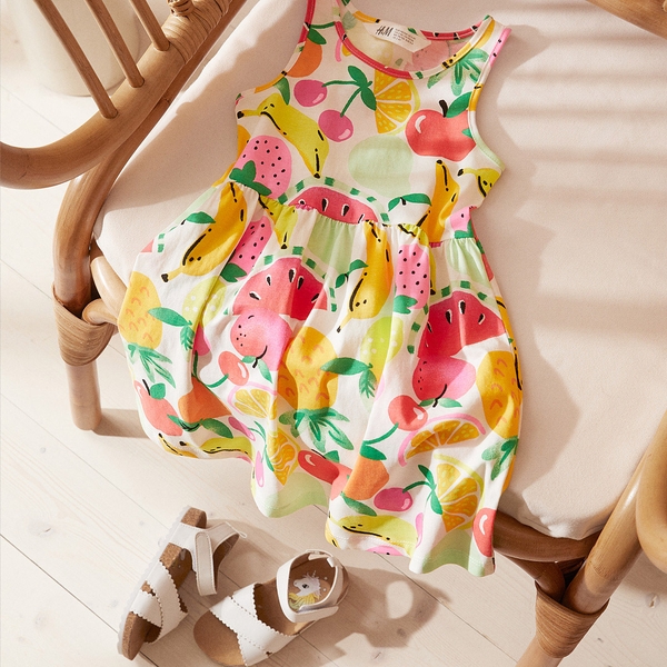 Váy thun không tay chất liệu cotton họa tiết Fruits H&M Auth New Tag có sẵn 0739659037