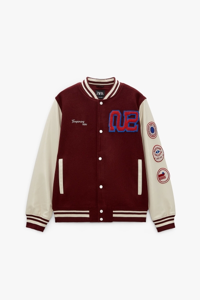 Áo Bomber bóng chày Zara size S 4391310 4391/310