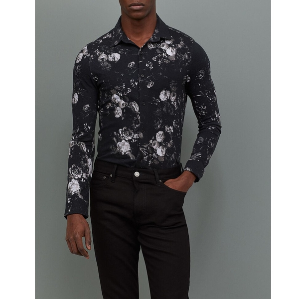 Áo sơ mi dáng ôm họa tiết H&M auth new tag có sẵn 0790929003