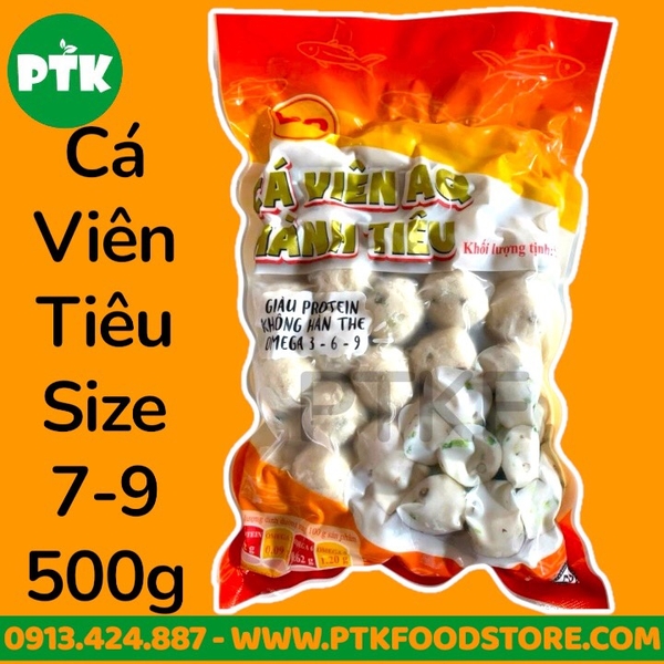 Cá viên AQ hành tiêu 7-9 1x500g DM CP