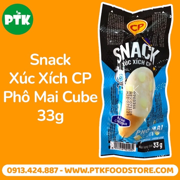 Snack Xúc Xích CP - Phô Mai Cube 33g