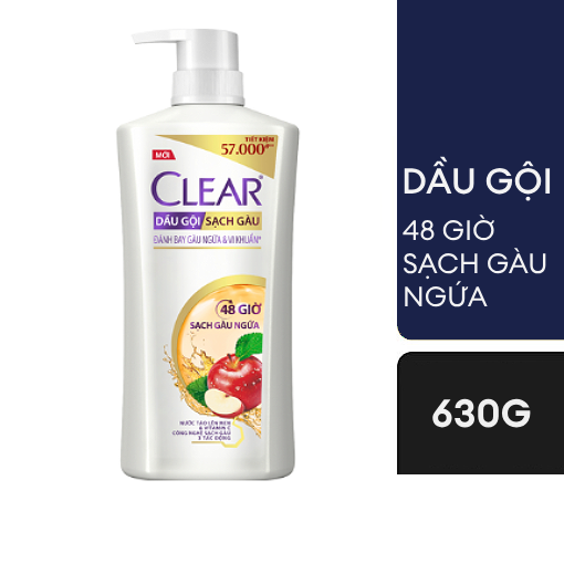 Dầu gội Clear 48 giờ sạch gàu ngứa 630g