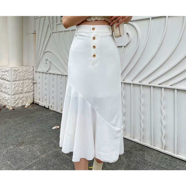 Chân váy midi dáng xòe lưng cao CV03-36 | Thời trang công sở K&K Fashion