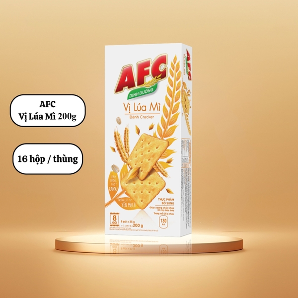 [THÙNG 16 HỘP] AFC Bánh Cracker Dinh Dưỡng Vị Lúa Mì Hộp 200g