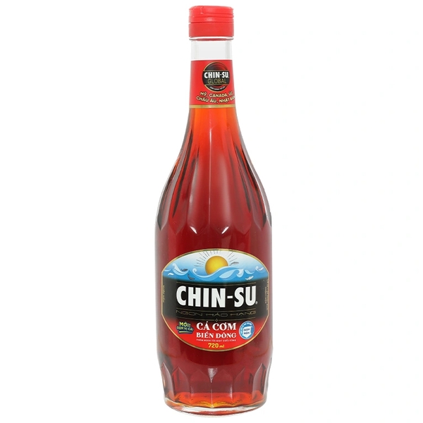 [THÙNG 12 CHAI] Chin-su Nước Mắm Cá Cơm Biển Đông Giảm Mặn Chai 720ml