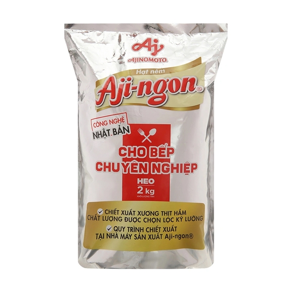 [THÙNG 6 GÓI] Aji-Ngon Hạt Nêm Từ Thịt Heo Gói 2kg
