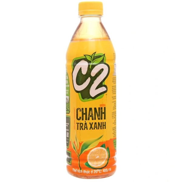[THÙNG 24 CHAI] C2 Trà Xanh Hương Chanh Chai 455ml