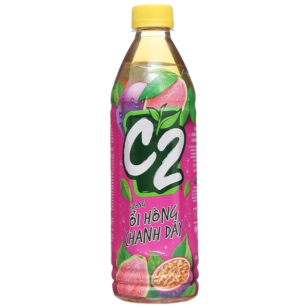 [THÙNG 24 CHAI] C2 Trà Xanh Hương Ổi Hồng Chanh Dây Chai 455ml