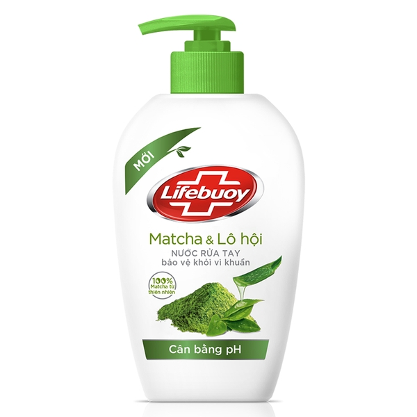 Nước rửa tay Lifebuoy matcha và nha đam 450ml