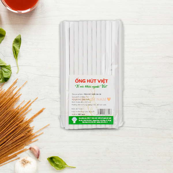 Ống hút giấy Mỹ Nghệ - 50P8 - Gói 50 ống hút