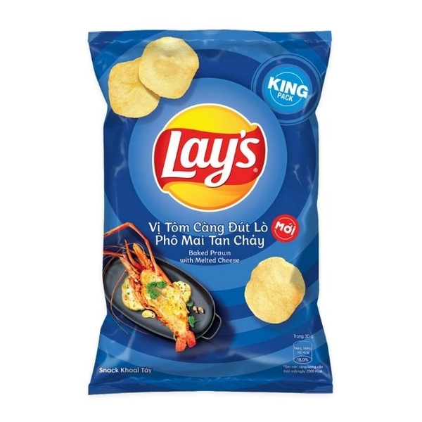 Lay's Vị Tôm Càng Đút Lò Phô Mai Tan Chảy gói 53g