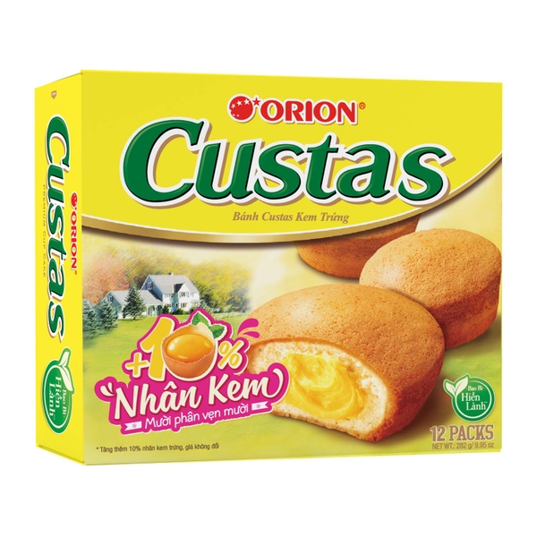 [THÙNG 8 HỘP] Orion Custas Bánh Kem Trứng Hộp 282g