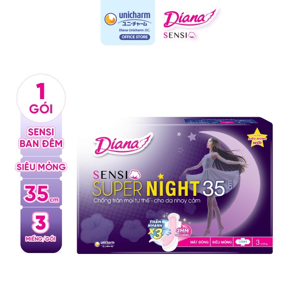 Diana Băng vệ sinh Sensi Super Night 35cm 3 miếng/gói