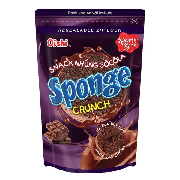 [THÙNG 20] Oishi Sponge Snack Nhúng Sô Cô La Gói 75g