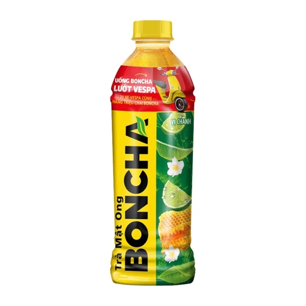 [THÙNG 24 CHAI] Boncha Trà Mật Ong Vị Chanh Chai 450ml