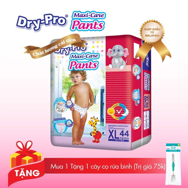 [Tặng 1 cây rửa bình Pur] Tã quần Drypro XL44