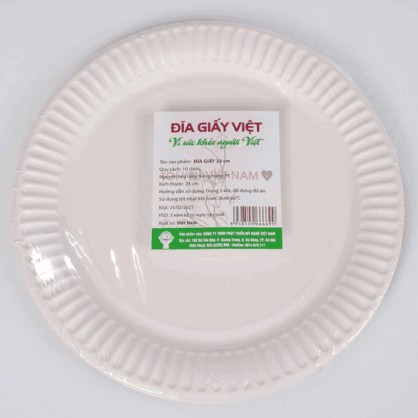Đĩa giấy Việt 23cm - Lốc 10 chiếc