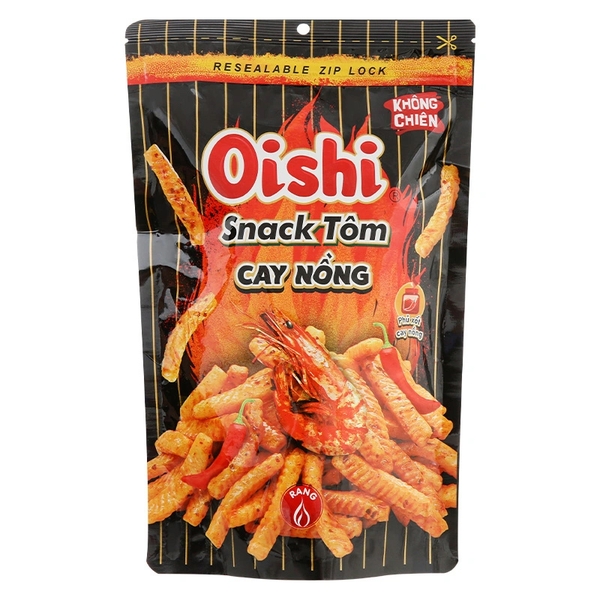 [THÙNG 20] Oishi Snack Tôm Cay Nồng Gói 65g