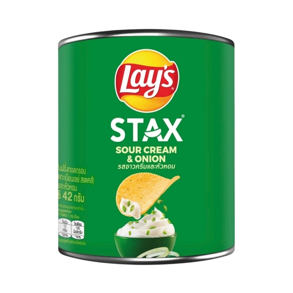 Lay's Stax Khoai Tây Miếng Vị Kem Chua Và Hành Tây 42g