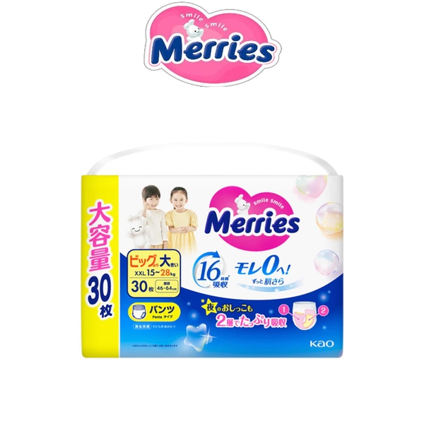 [ULTRA JUMBO] Tã Bỉm quần Merries size XXL30 cho bé