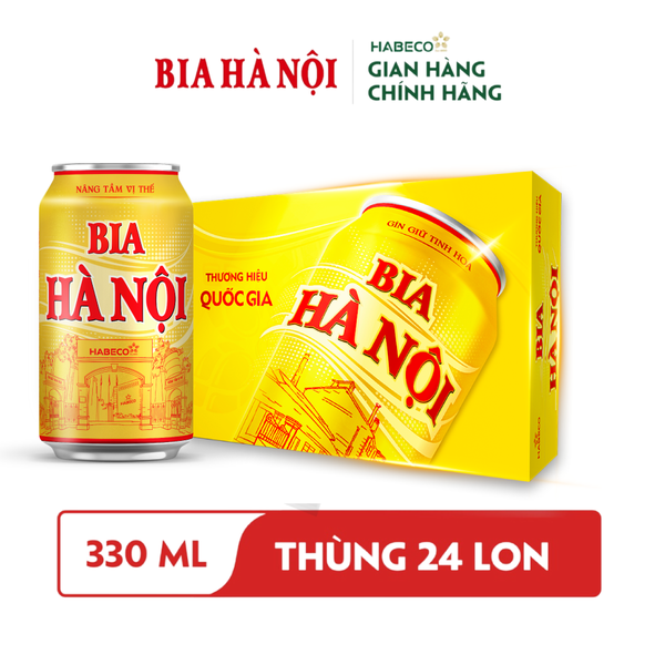 [Thùng 24 lon] Hà Nội Bia Lon 330ml