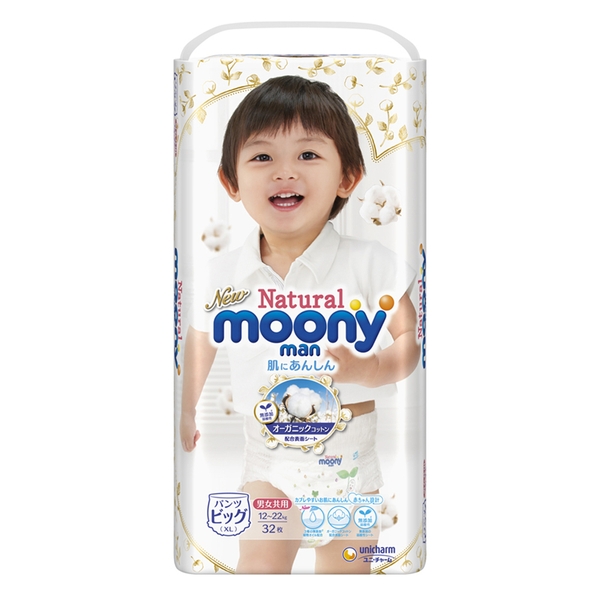 Tã Quần Moony Cao Cấp Natural Nhật Bản Size XL 32 Miếng