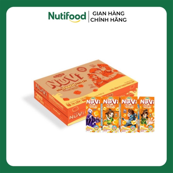 [THÙNG 48] NuVi Thức Uống Sữa Trái Cây Hương Cam/Nho Có Thạch Hộp 170ml