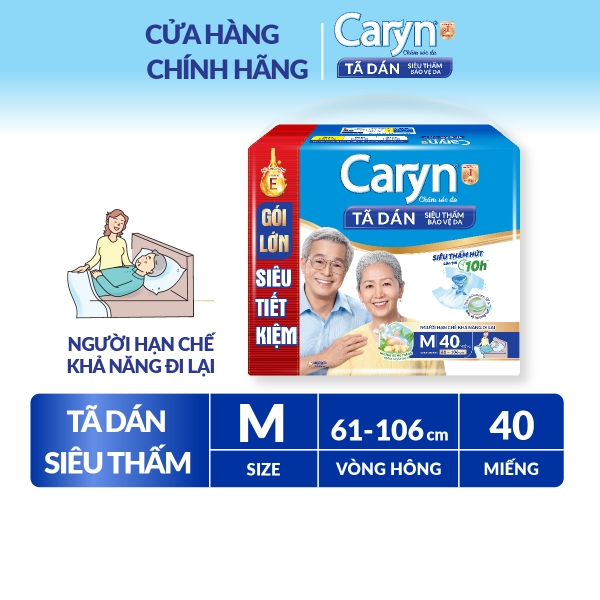 Caryn Tã dán M40/ L40 siêu thấm dành cho người hạn chế khả năng đi lại